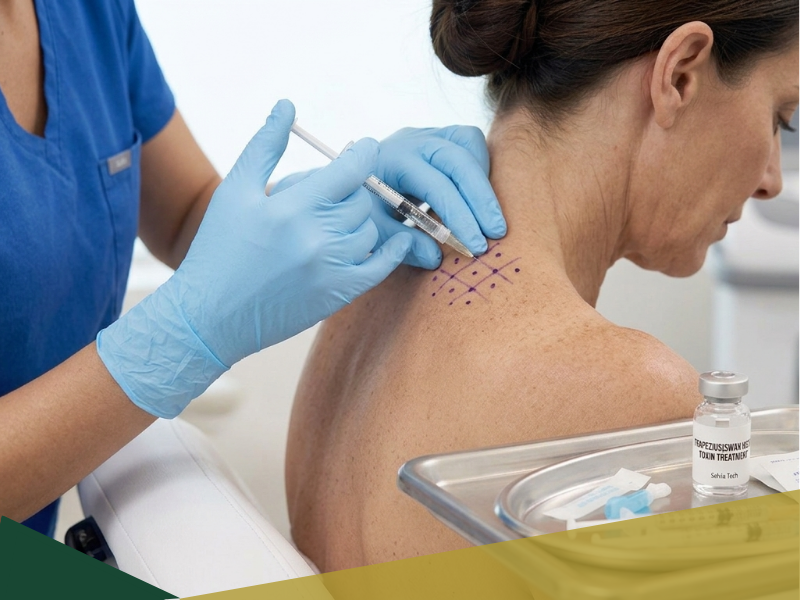 Trapezius Toxin Treatment Area at Emerald Aesthetics